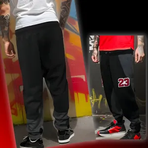 ^23^ (BLACK-DARK GREY) LUXURY JOGGER SWEATPANTS (CUT & SEW)