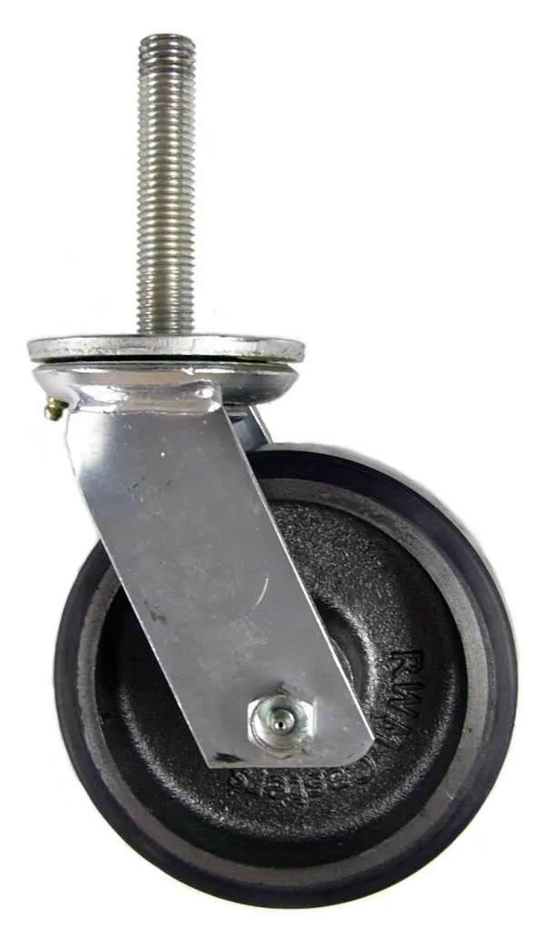 6" x 2" Polyurethane on Iron Wheel Swivel Caster with 3/4" Threaded Stem - 600 Lbs Capacity