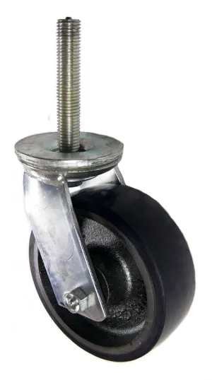 6" x 2" Polyurethane on Iron Wheel Swivel Caster with 3/4" Threaded Stem - 600 Lbs Capacity