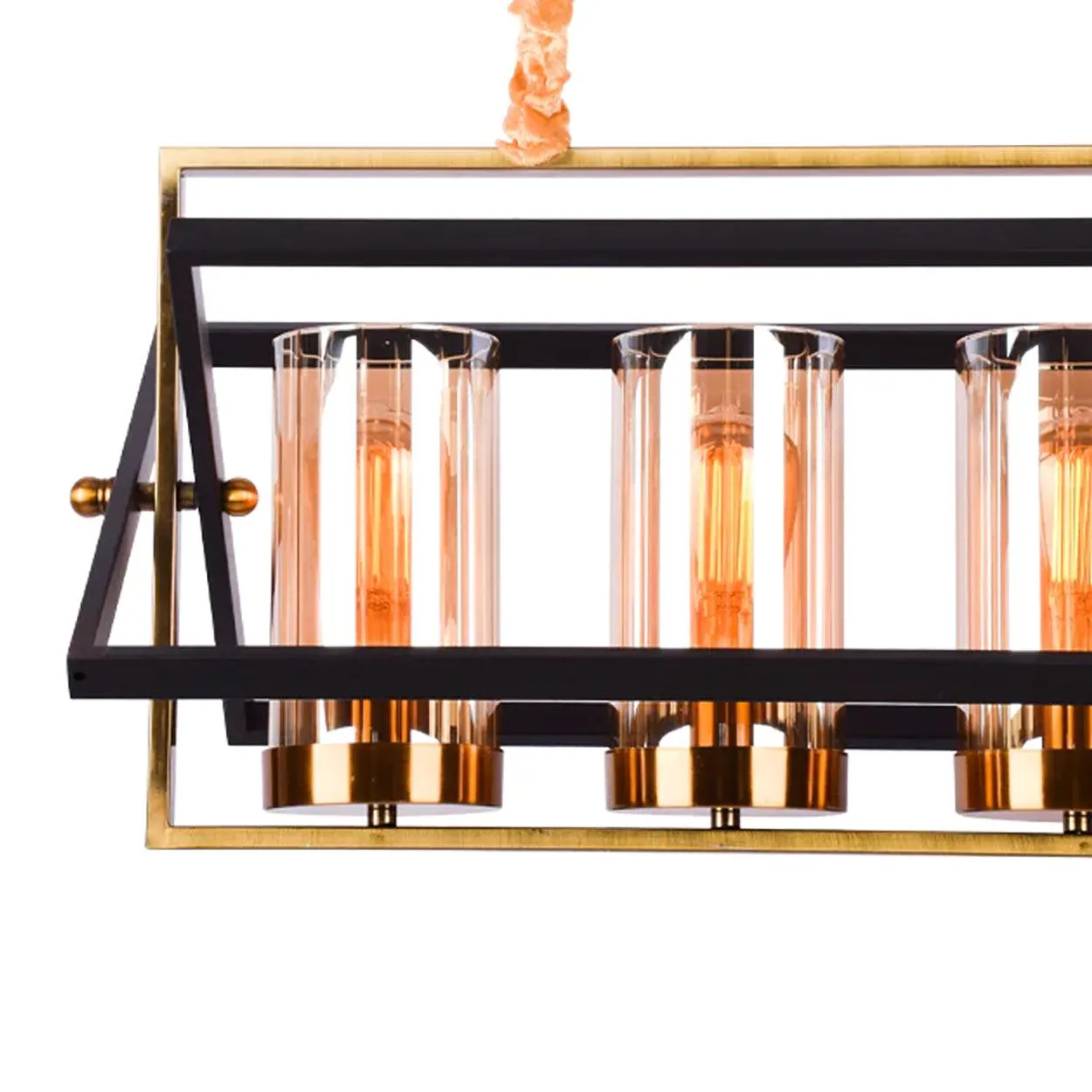 ANKUR JUTTY 5 LIGHT ANTIQUE GOLD WITH BLACK CHANDELIER