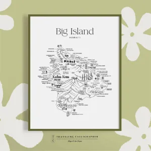 Big Island, HI Neighborhood Map Print