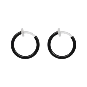 Black 12mm Invisible Clip On Earrings