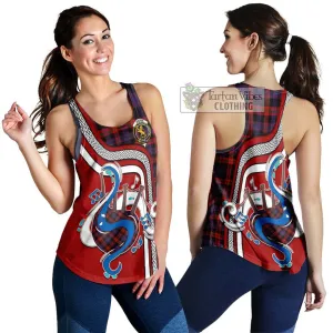 Brown (Broun) Tartan Women's Racerback Tanks with Epic Bagpipe Style