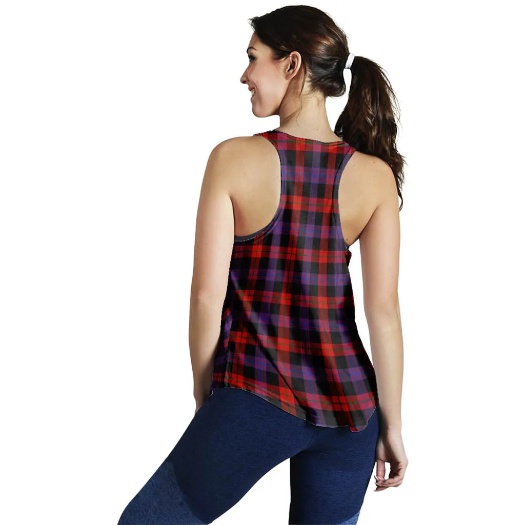 Brown (Broun) Tartan Women's Racerback Tanks with Family Crest