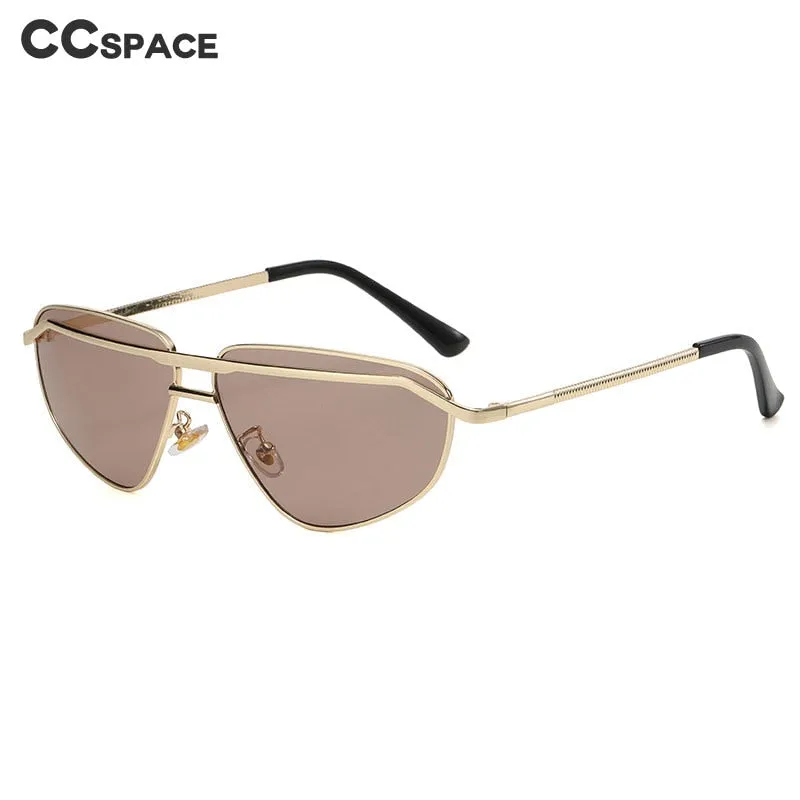 CCspace Unisex Full Rim Irregular Triangle Double Bridge Alloy UV400 Sunglasses 56348