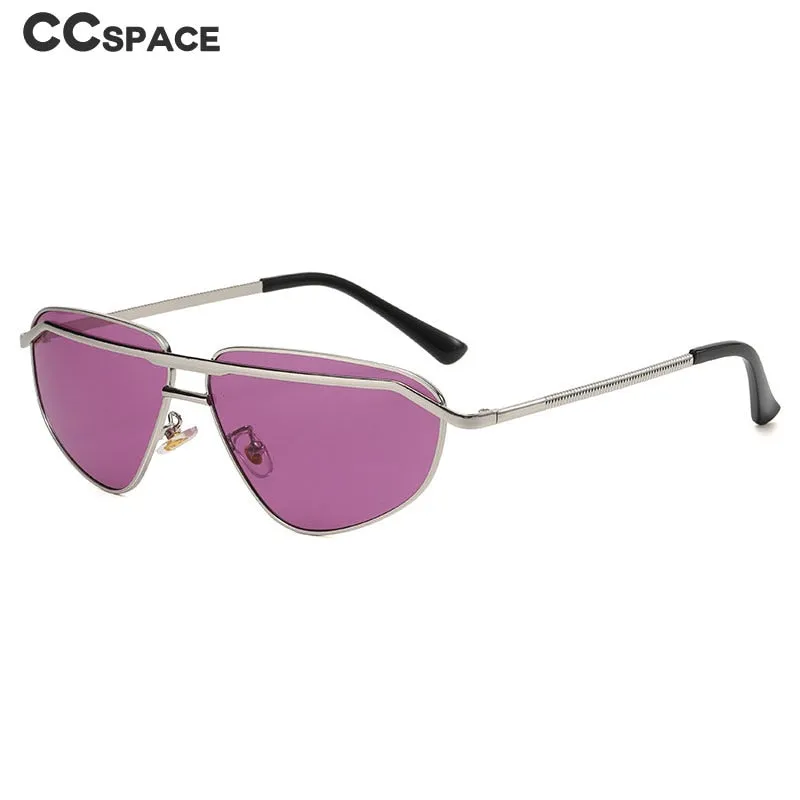 CCspace Unisex Full Rim Irregular Triangle Double Bridge Alloy UV400 Sunglasses 56348