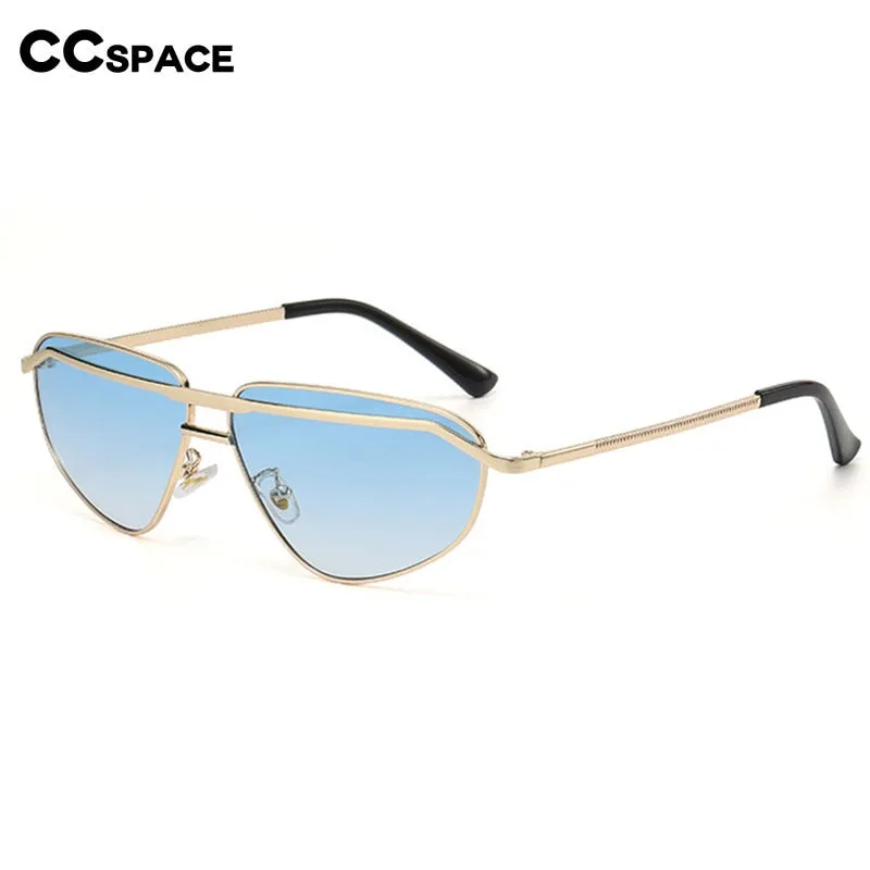 CCspace Unisex Full Rim Irregular Triangle Double Bridge Alloy UV400 Sunglasses 56348