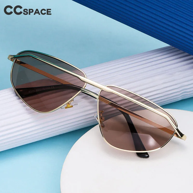 CCspace Unisex Full Rim Irregular Triangle Double Bridge Alloy UV400 Sunglasses 56348