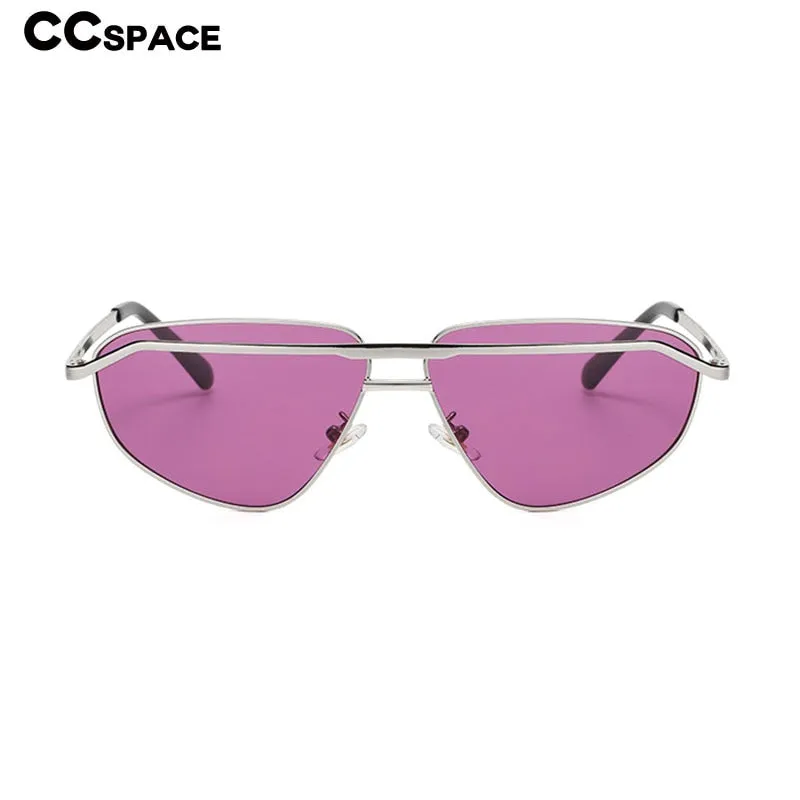 CCspace Unisex Full Rim Irregular Triangle Double Bridge Alloy UV400 Sunglasses 56348