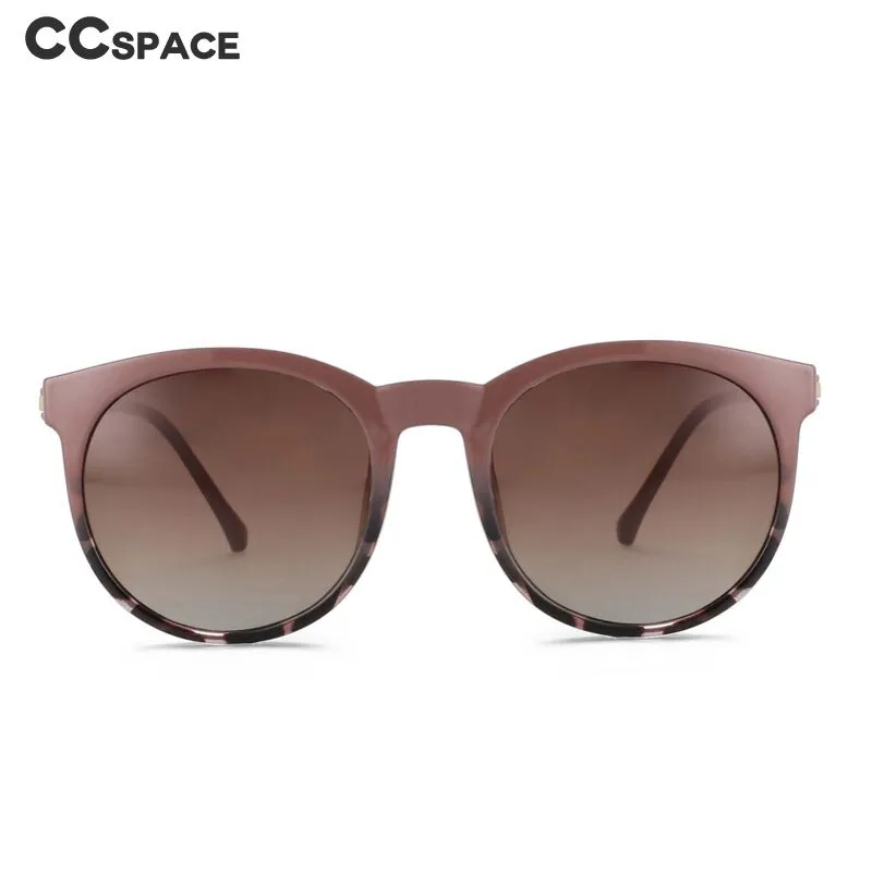 CCspace Unisex Full Rim Round Tr 90 Titanium Frame Eyeglasses Clip On Sunglasses 54044