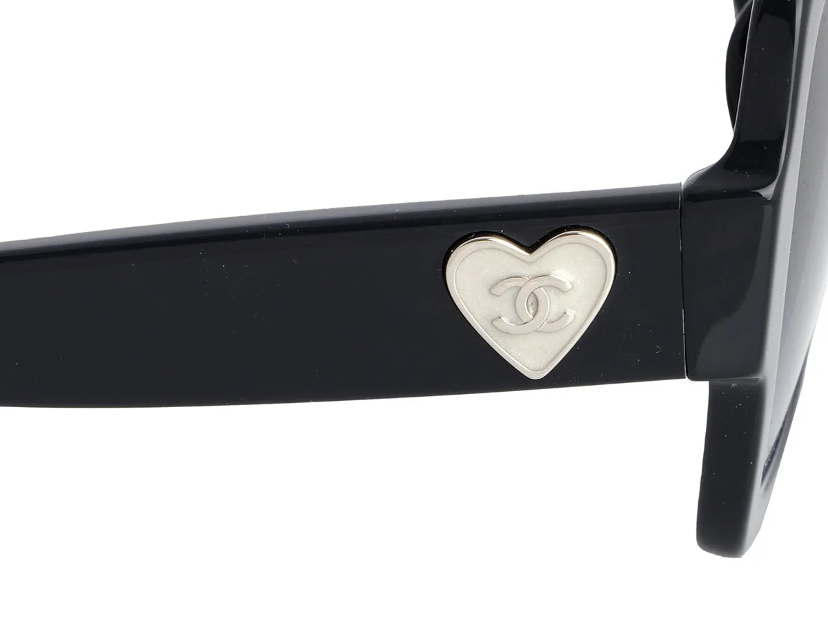 Chanel Dark Navy Heart Sunglasses