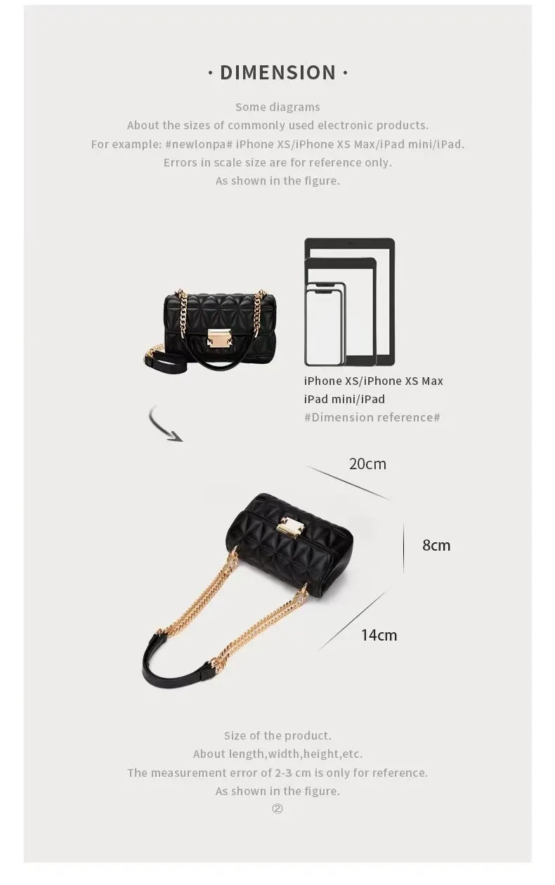 Classic Style Diamond Pattern Chain Bag Women's 2020 New Fashion All-Match High Sense Internet Celebrity Shoulder Messenger Bag Small