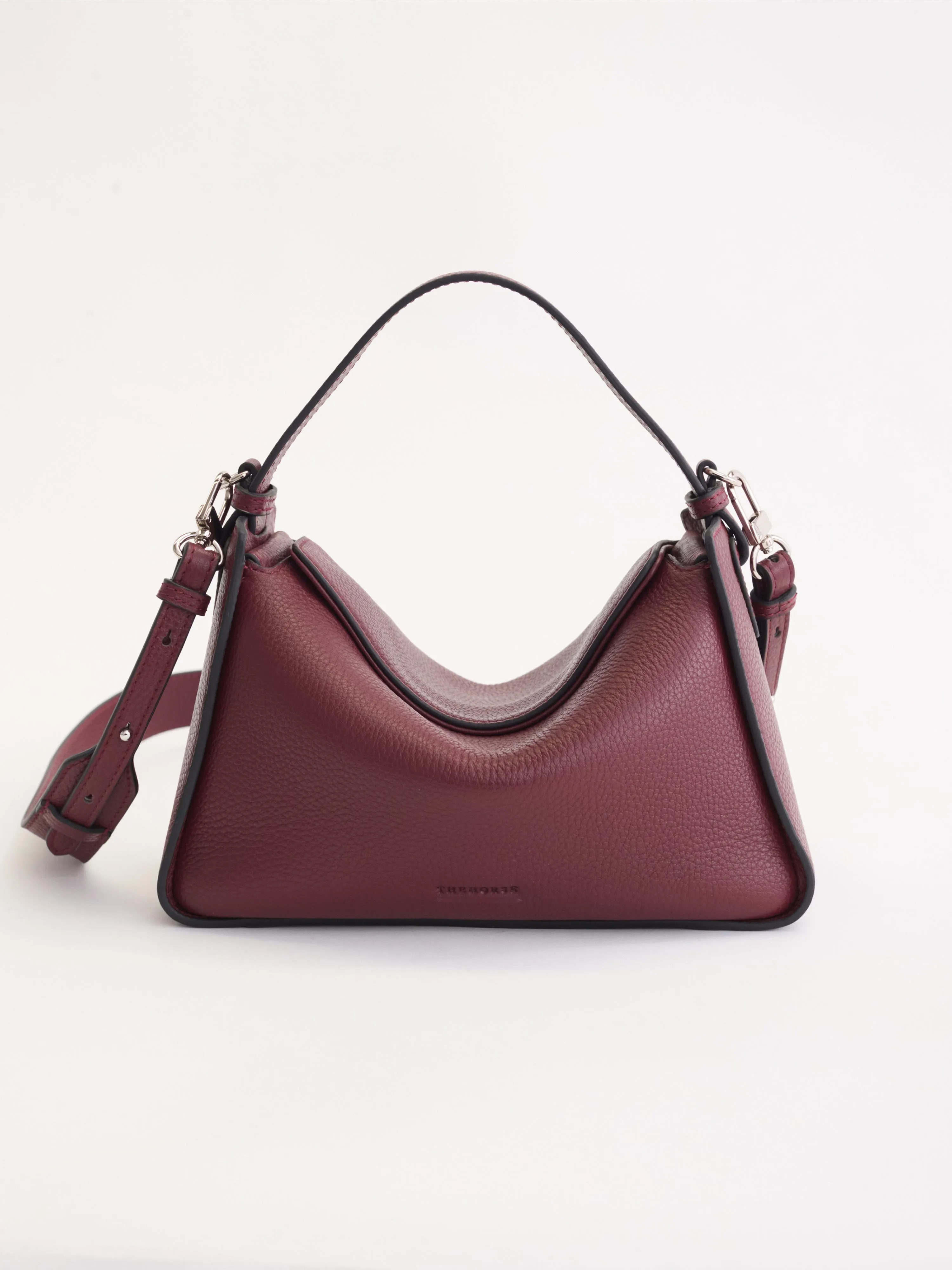 Clementine Bag: Burgundy Pebbled Leather