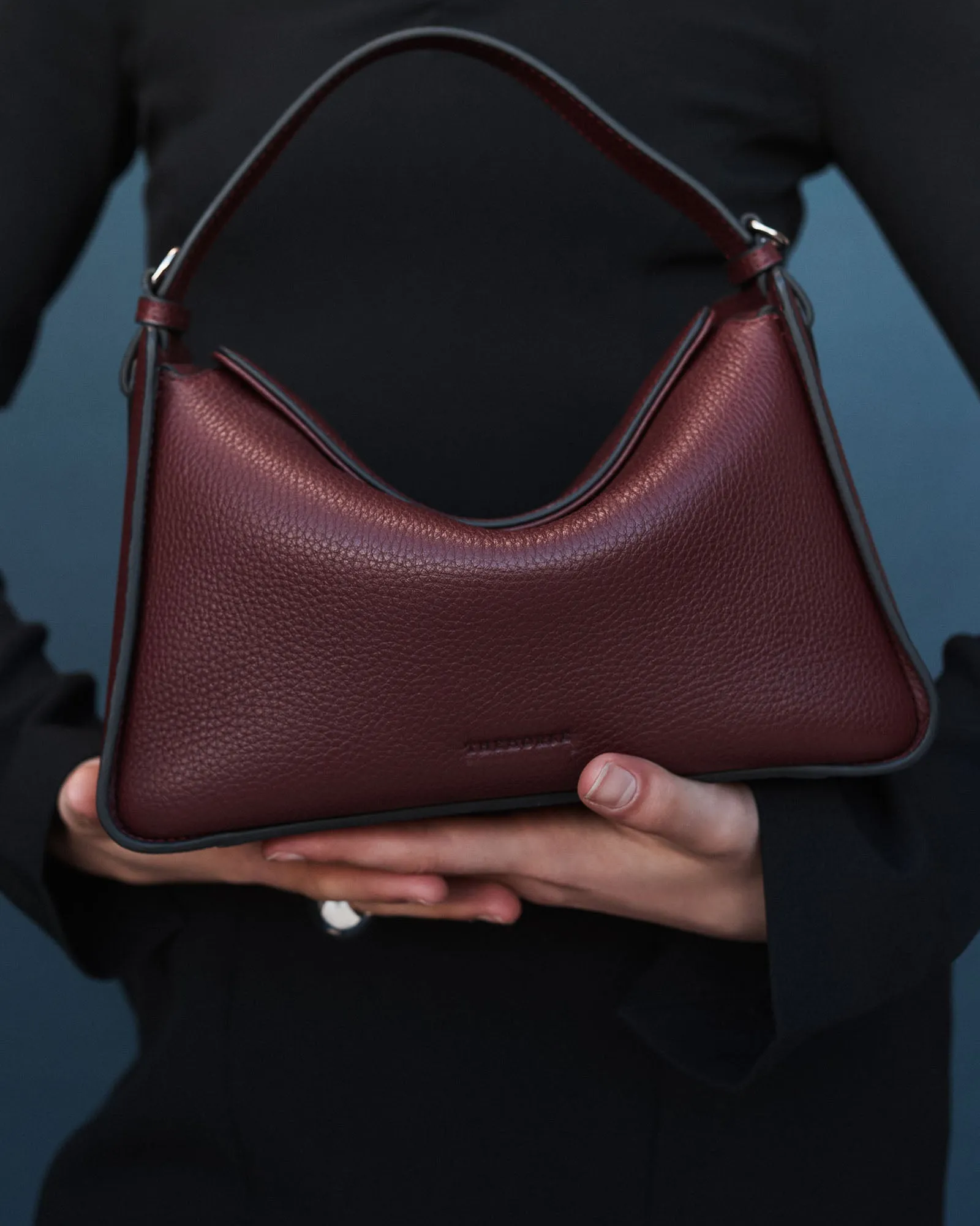 Clementine Bag: Burgundy Pebbled Leather