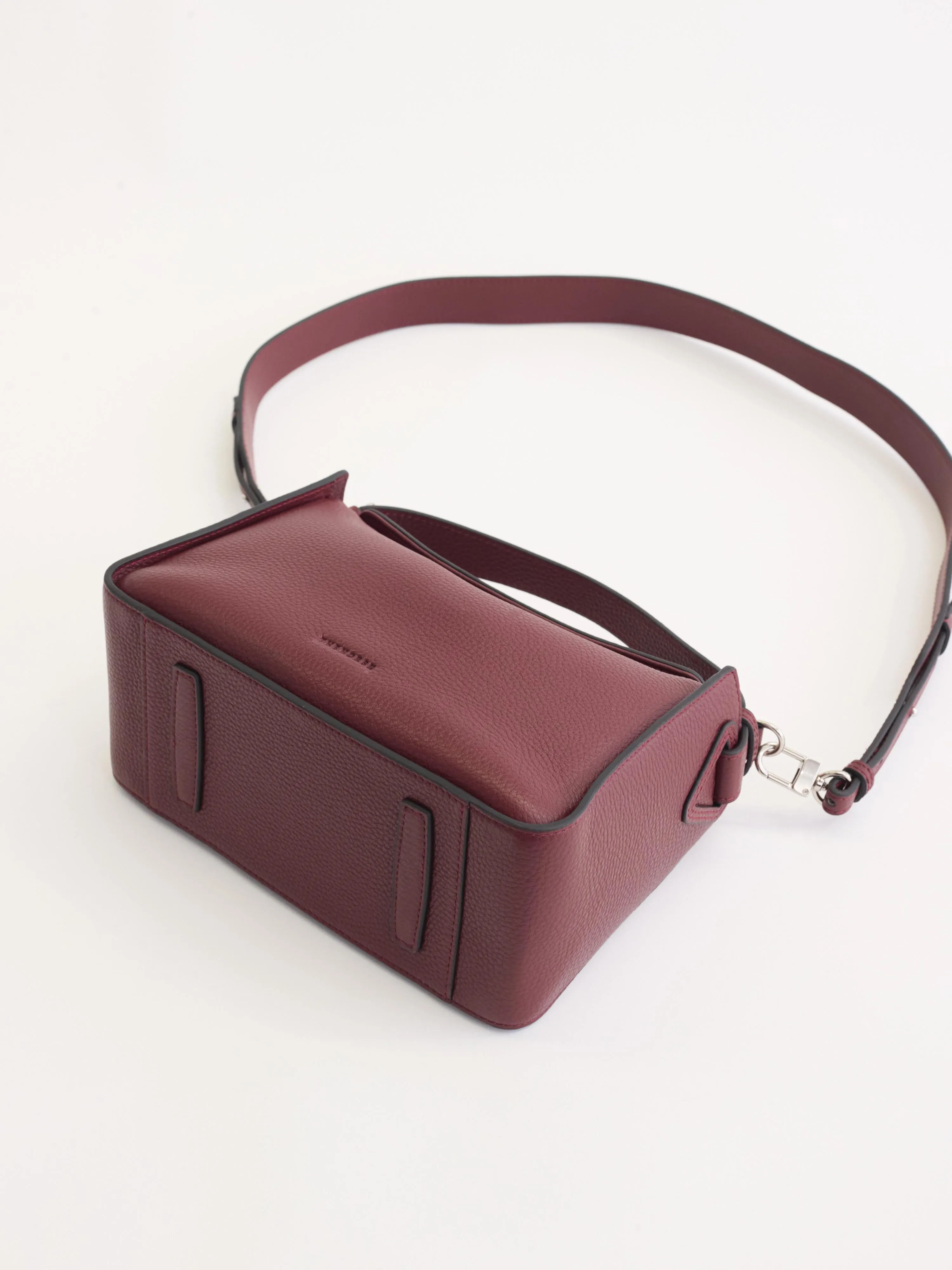 Clementine Bag: Burgundy Pebbled Leather