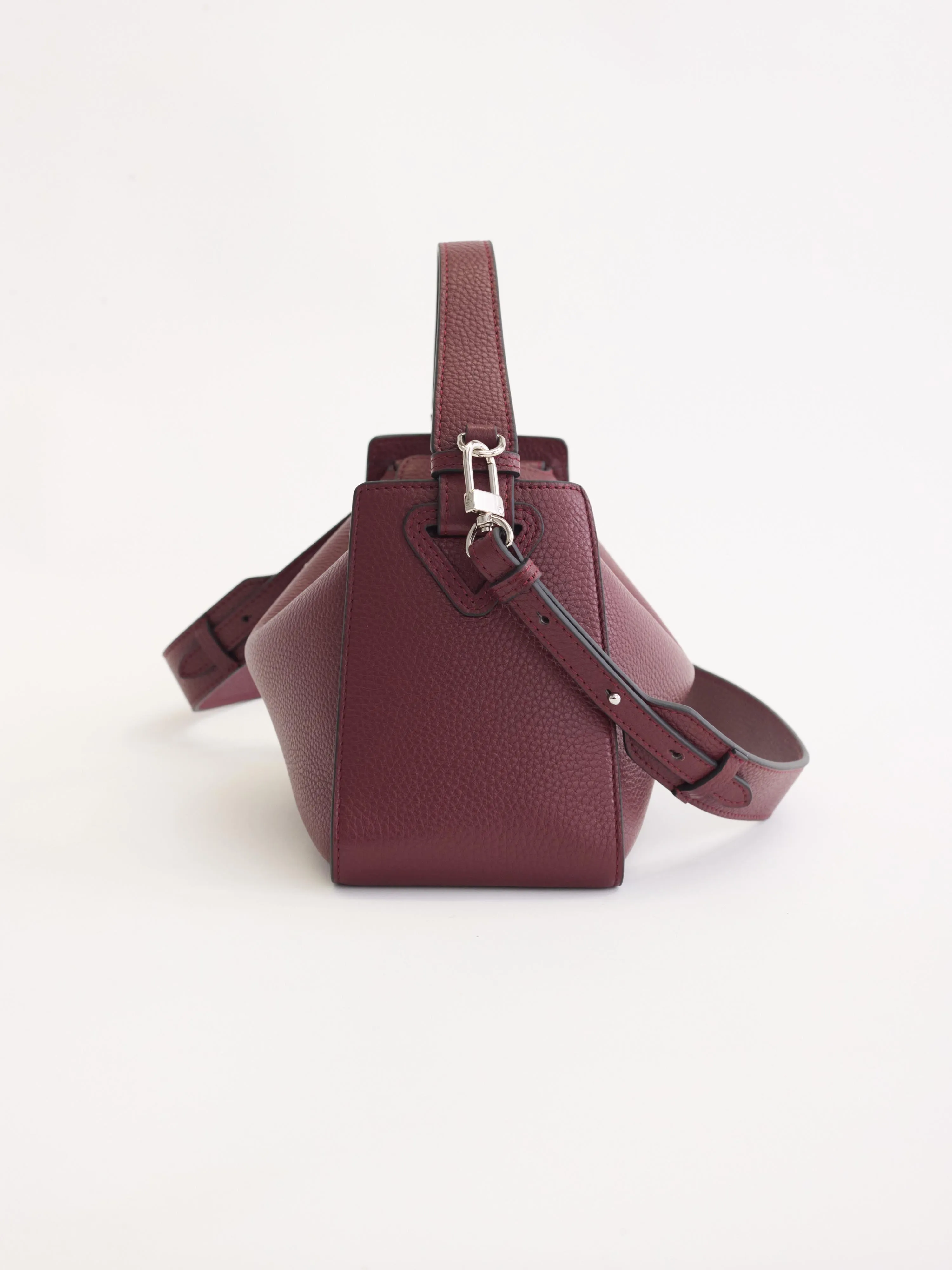 Clementine Bag: Burgundy Pebbled Leather