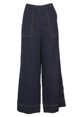 Clio Linen Pant in Navy