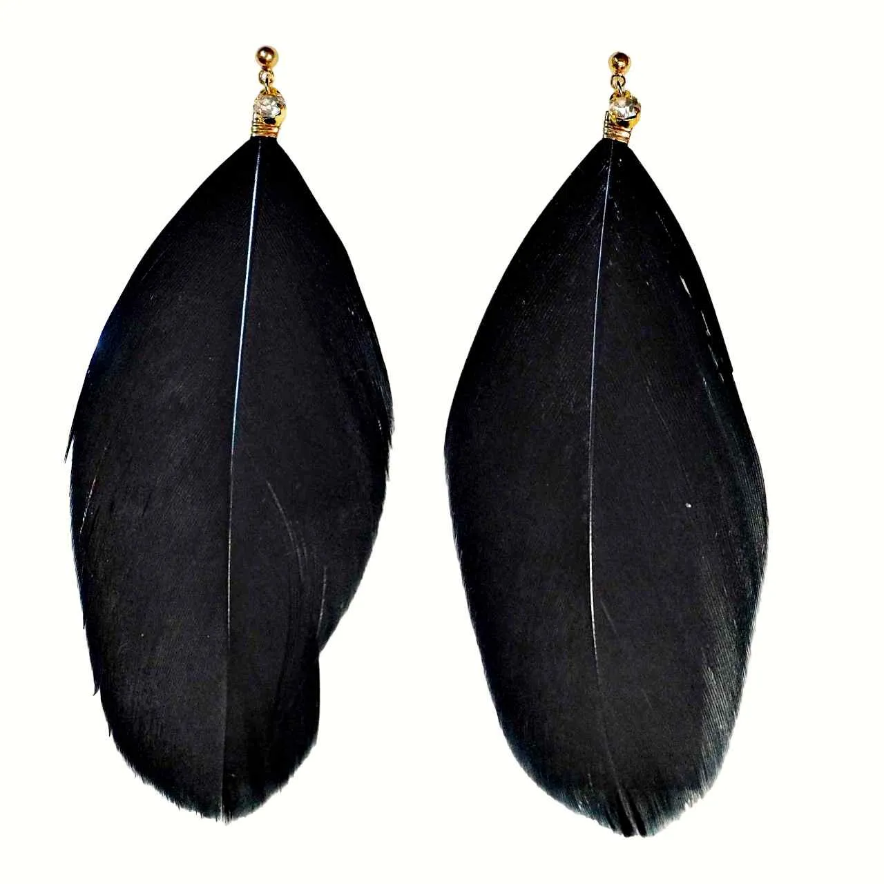 Dangle Feather Invisible Clip On Earrings ( White, Pink, Green, Black, White & Gold, Black & Silver)