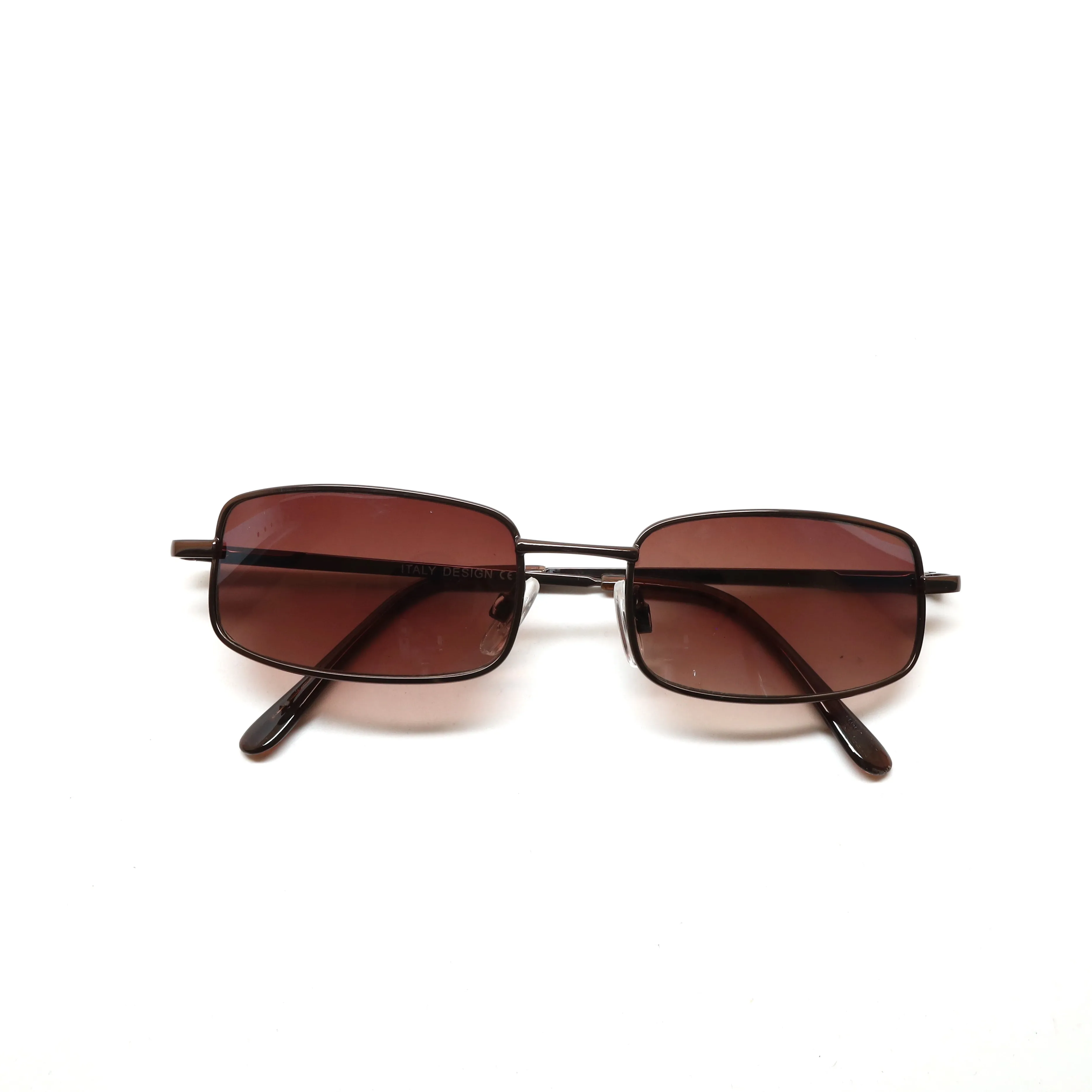 Deadstock Vintage Industrial Wire Rectangle Sunglasses - Bronze