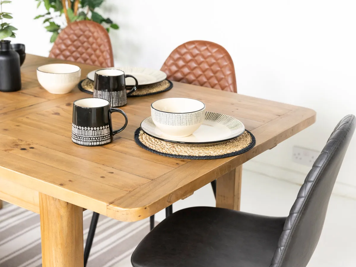 Exeter Extendable Dining Table (140cm - 180cm) & Brown Houston Dining Chairs