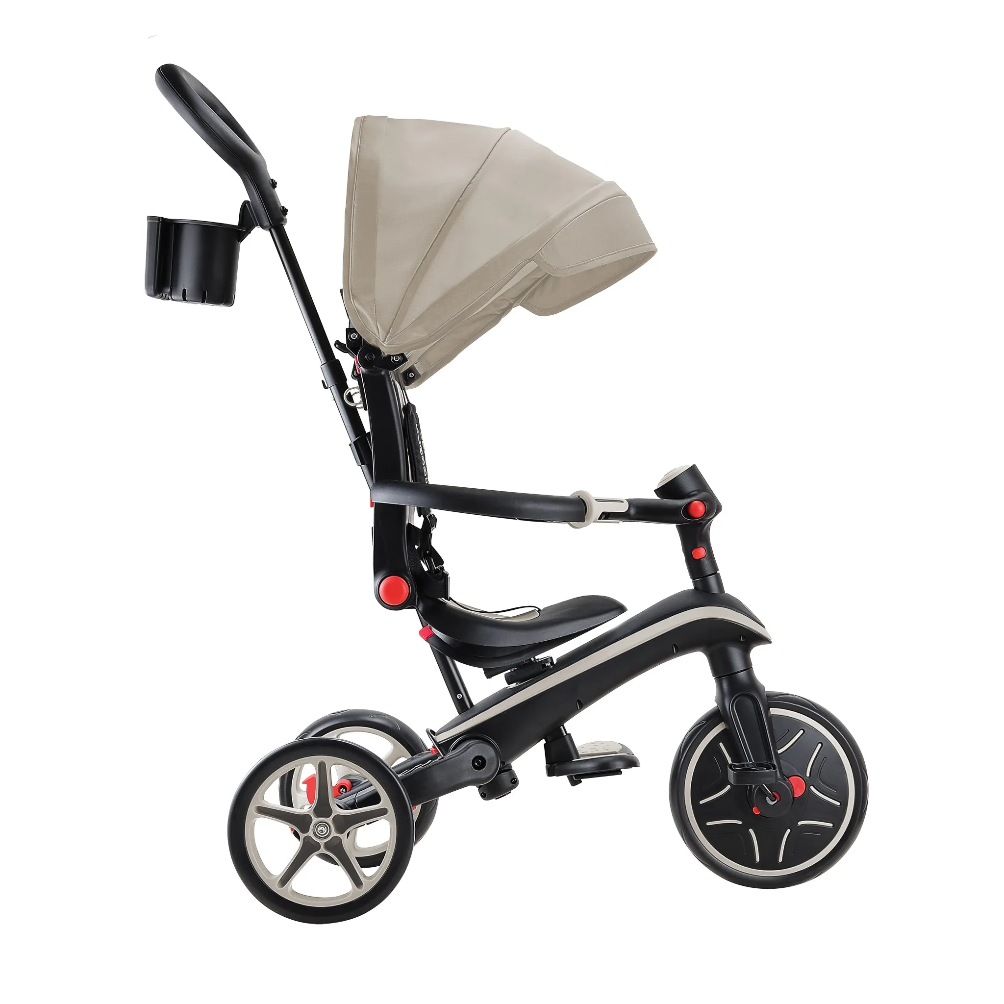 Globber Explorer Trike Foldable 4 in 1 - Taupe (10m - 5y)