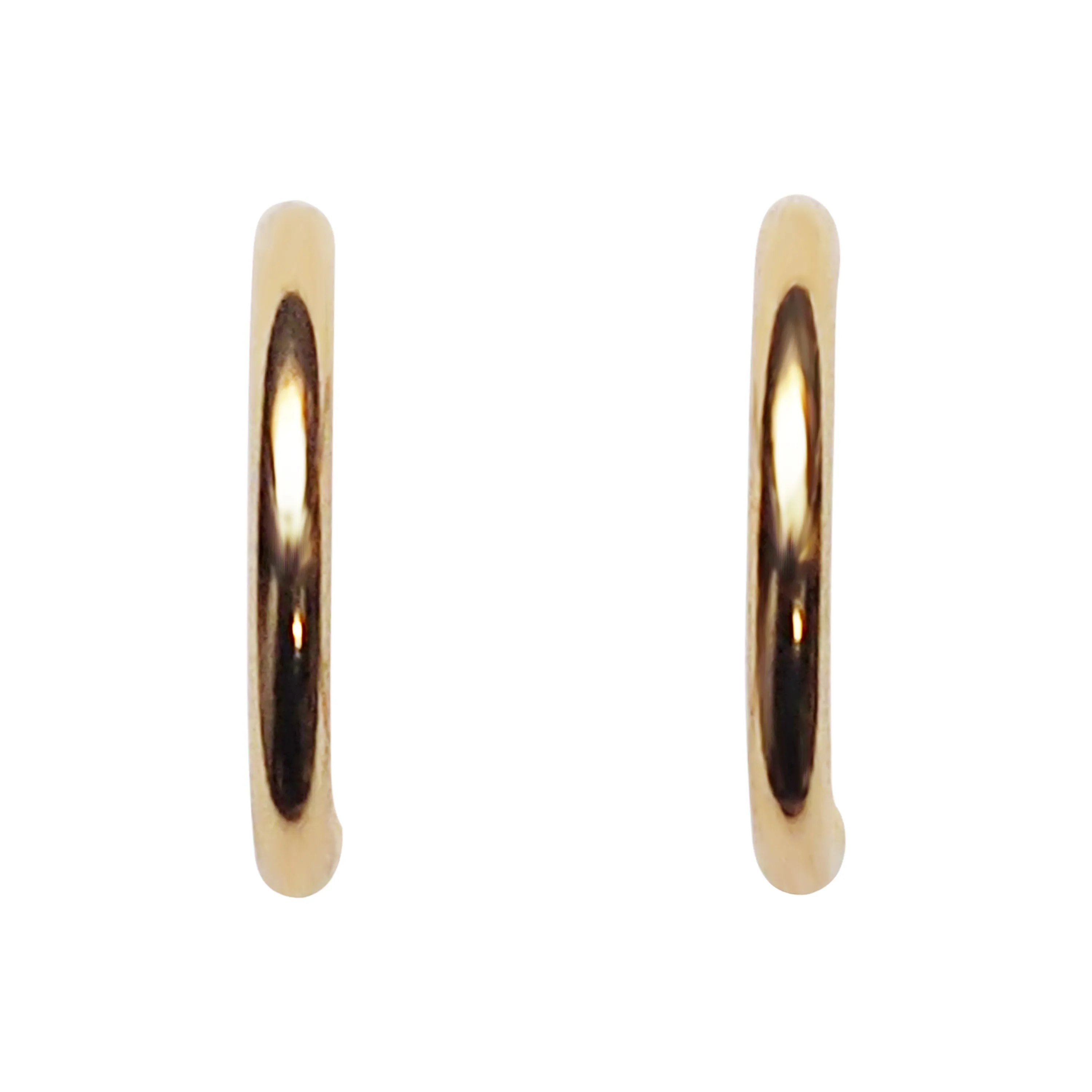 Gold 12mm 15mm Resin Clip On Hoop Earrings