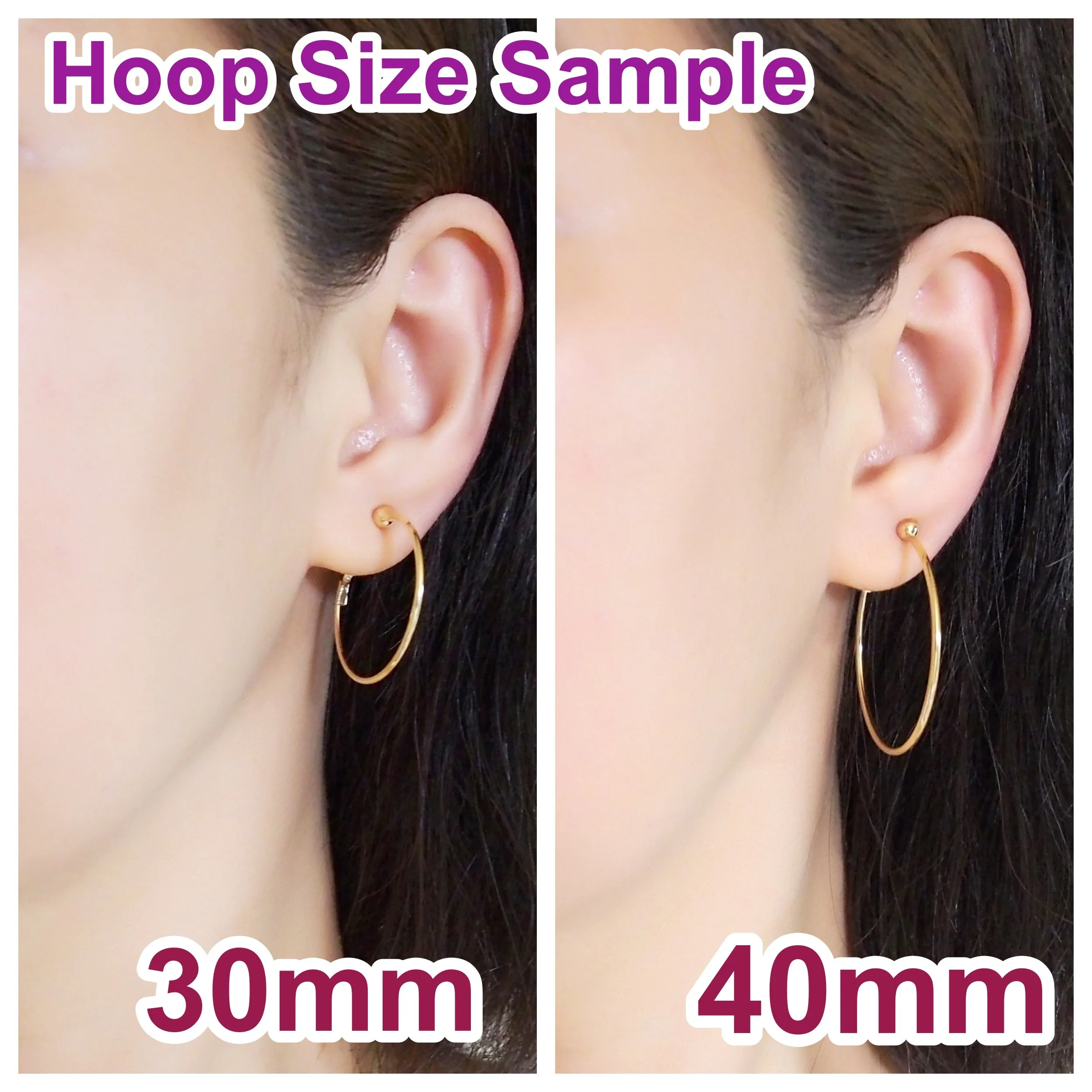 Gold 40mm Hoop Clip Angle Adjustable Spiral Clip On Earrings