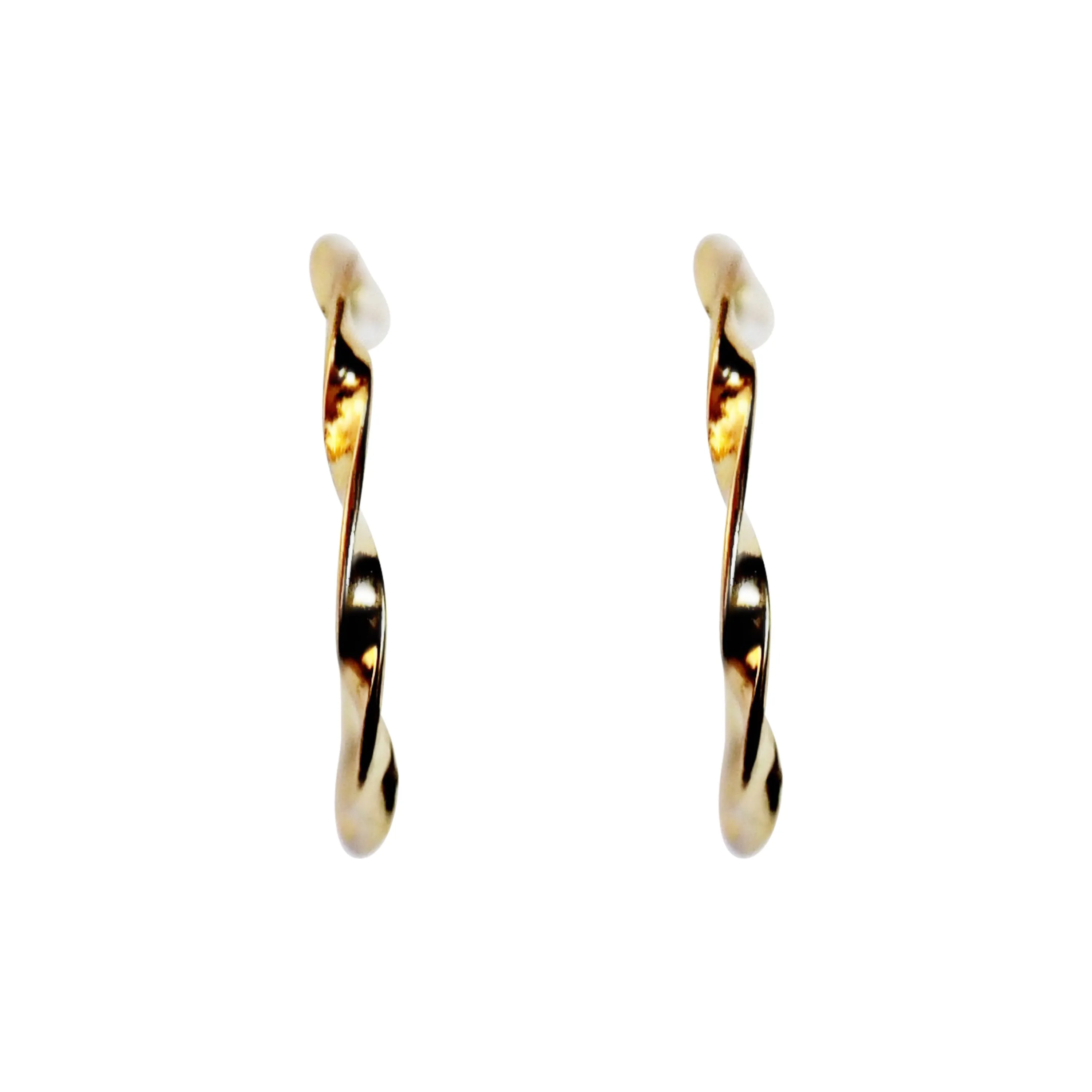 Gold Twisted 18mm Invisible Clip On Earrings