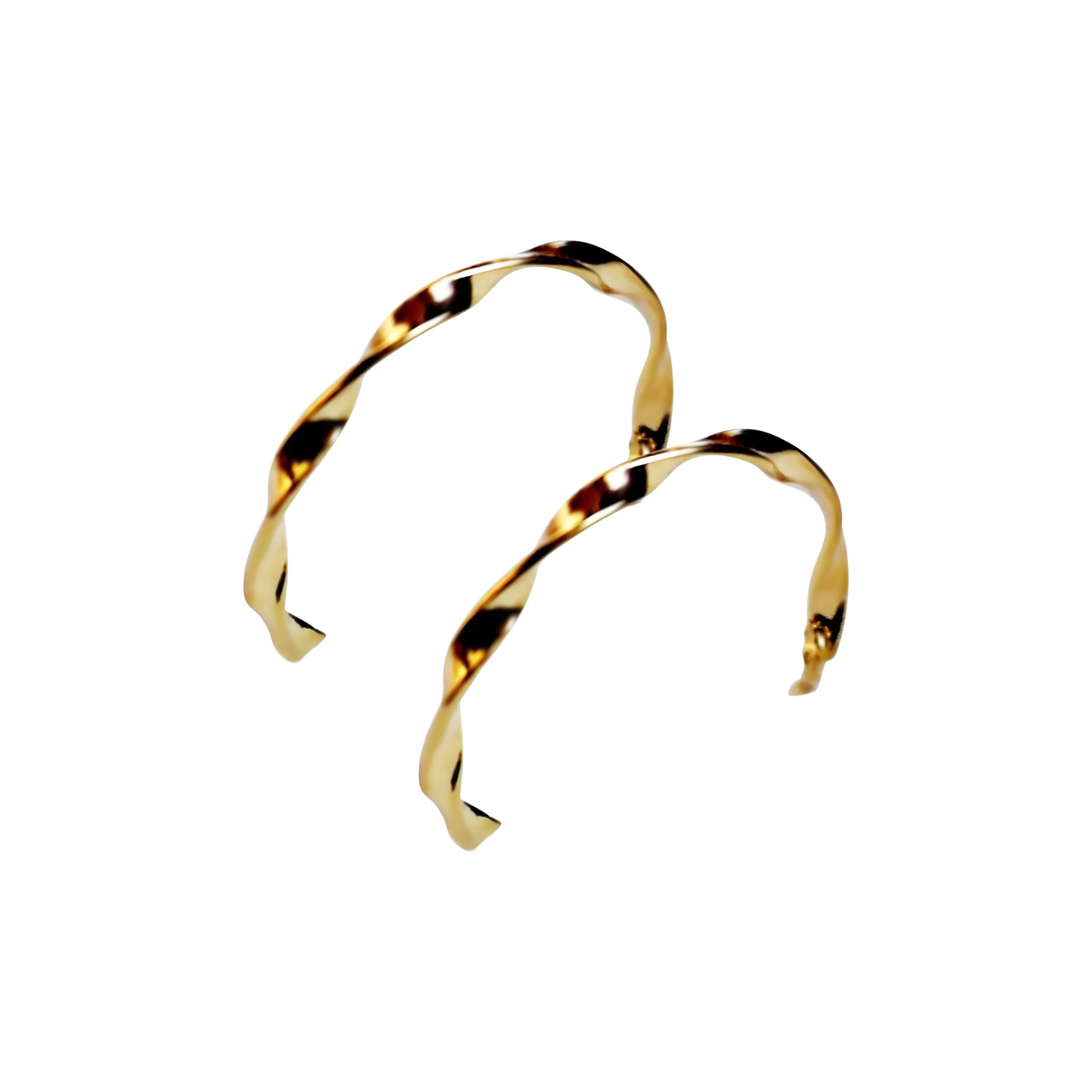 Gold Twisted 18mm Invisible Clip On Earrings