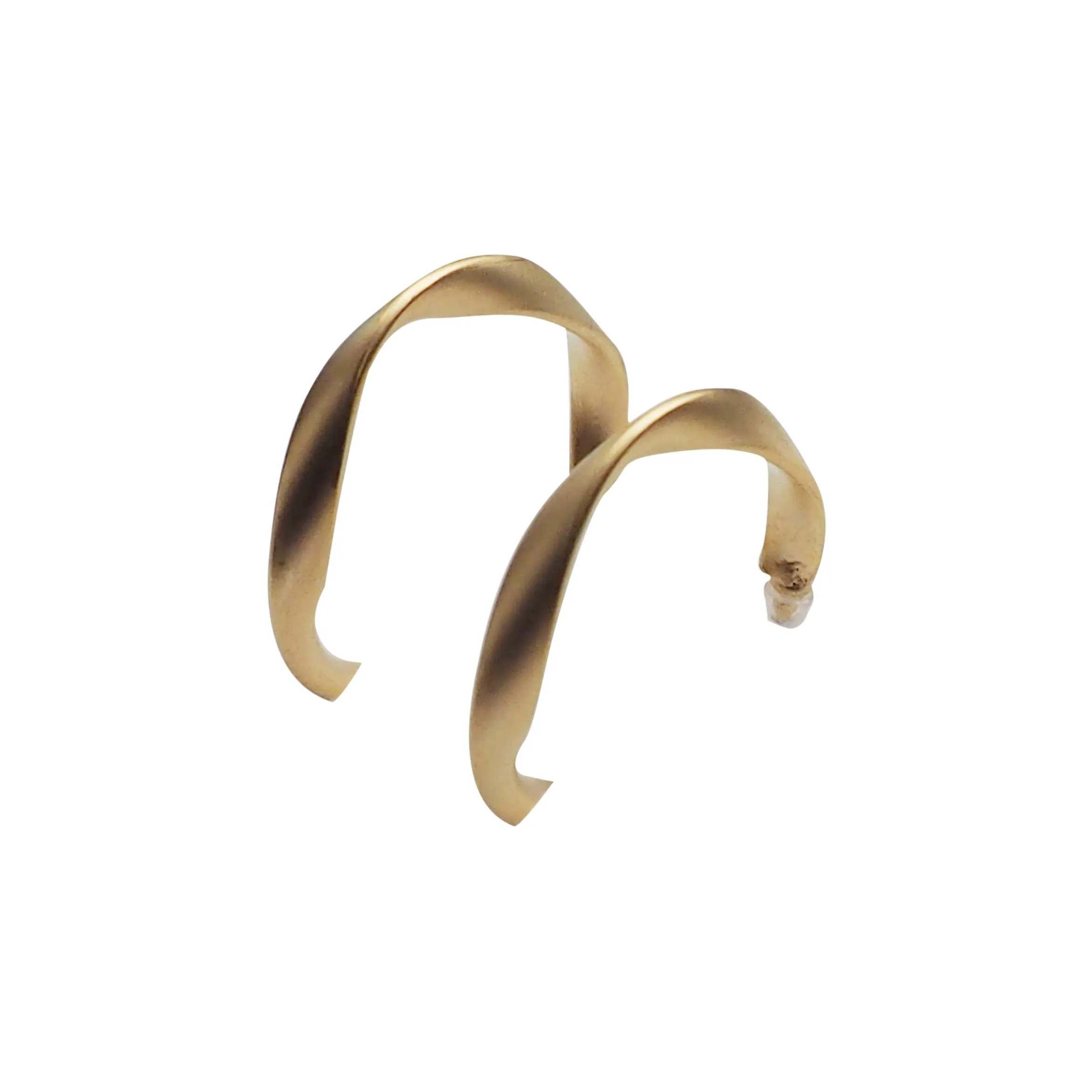 Gold Twisted Invisible Clip On Hoop Earrings