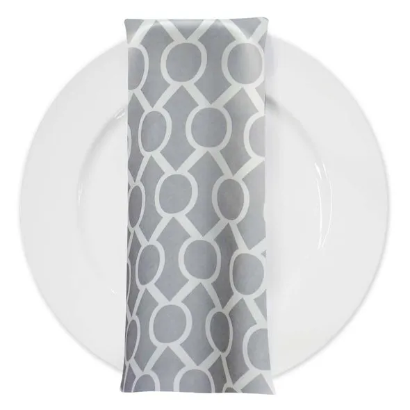 Halo Print (Lamour) Table Napkin in Silver