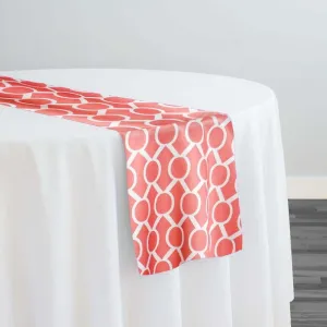 Halo Print (Lamour) Table Runner in Coral