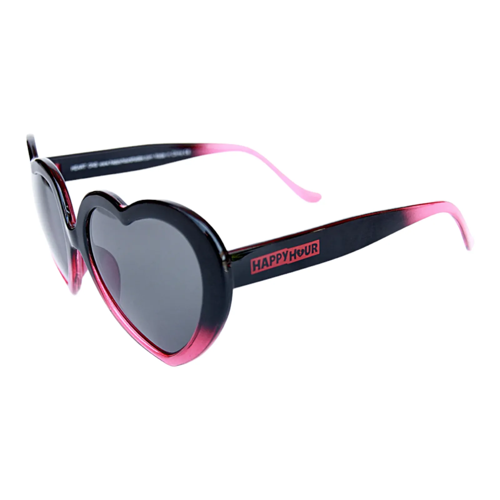 Happy Hour Shades | Heart On Sunglasses | Wenzday | Gloss Black Red Fade