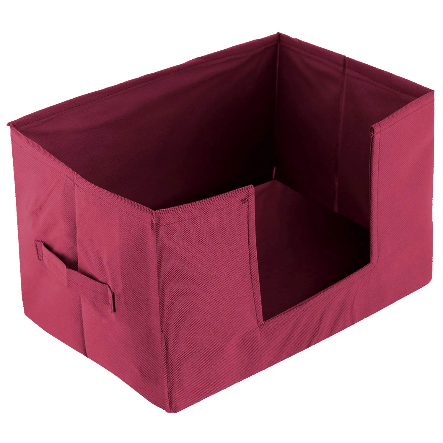 Kuber Industries Non Woven 3 Piece Shirt Stacker and 2 Piece Foldable Rectangle Cloth Saree Stacker Cloth Wardrobe Organizer Wardrobe Organizer (Maroon) - CTKTC038254