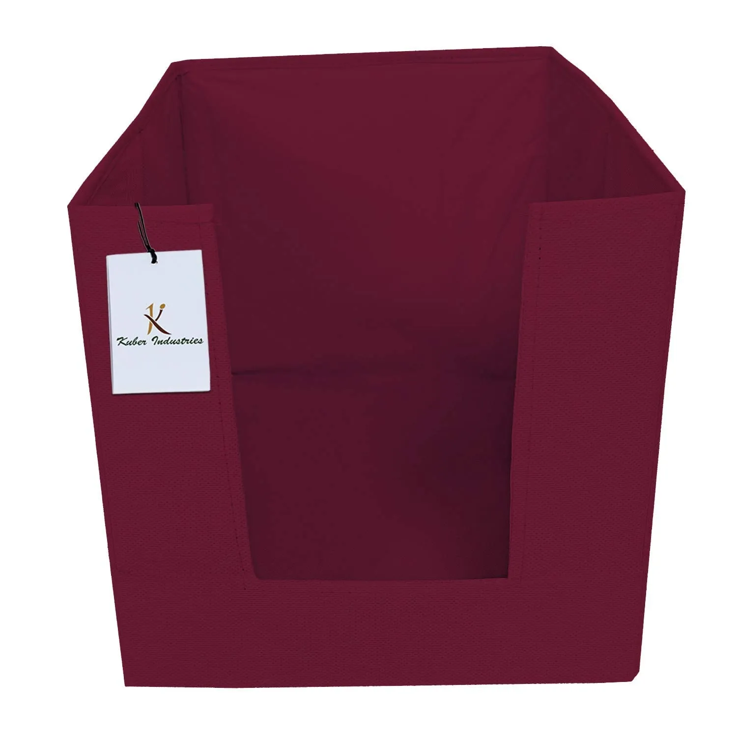 Kuber Industries Non Woven 3 Piece Shirt Stacker and 2 Piece Foldable Rectangle Cloth Saree Stacker Cloth Wardrobe Organizer Wardrobe Organizer (Maroon) - CTKTC038254