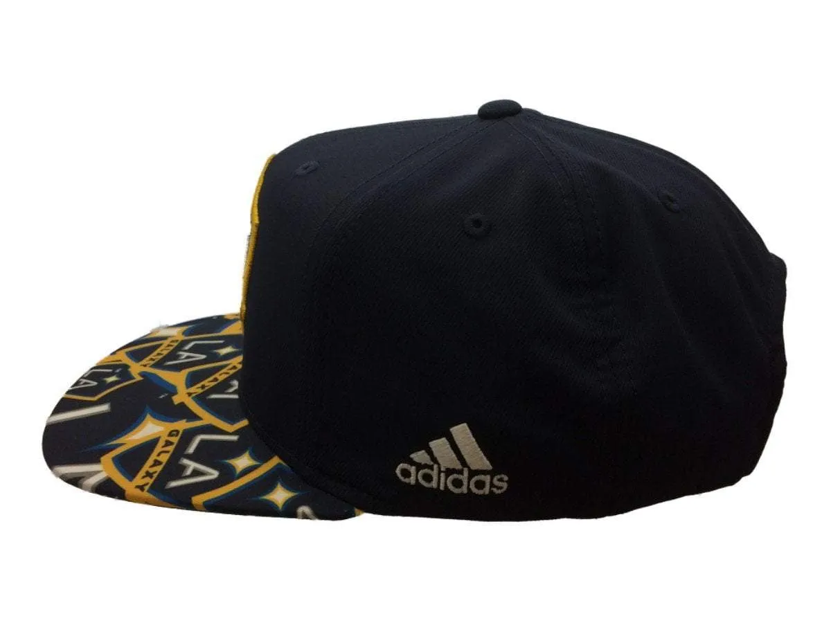 Los Angeles Galaxy Adidas Multiple Logo Structured Snapback Flat Bill Hat Cap