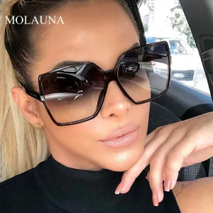 Luxury Oversize Square Sunglasses Women Vintage Brand Big Frame Women Sun Glasses Fashion Gradient Female Glasses Oculos