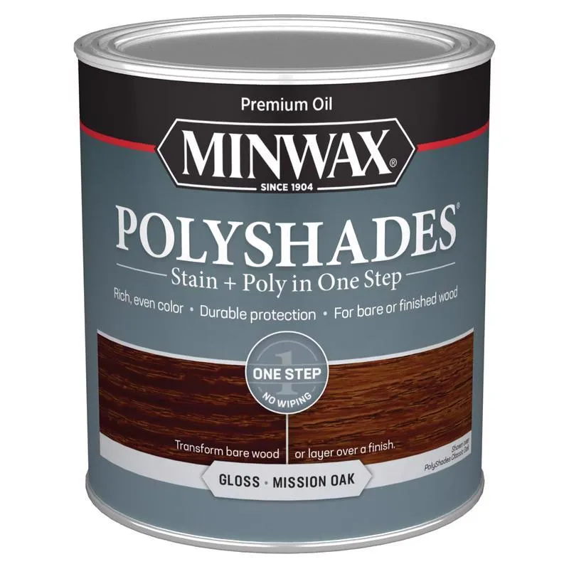 Minwax PolyShades Semi-Transparent Gloss Mission Oak Oil-Based Stain/Polyurethane Finish 1 qt