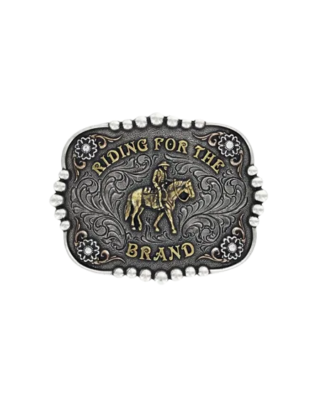 Montana Silversmiths Men's Riding For The Brand Belt Buckle