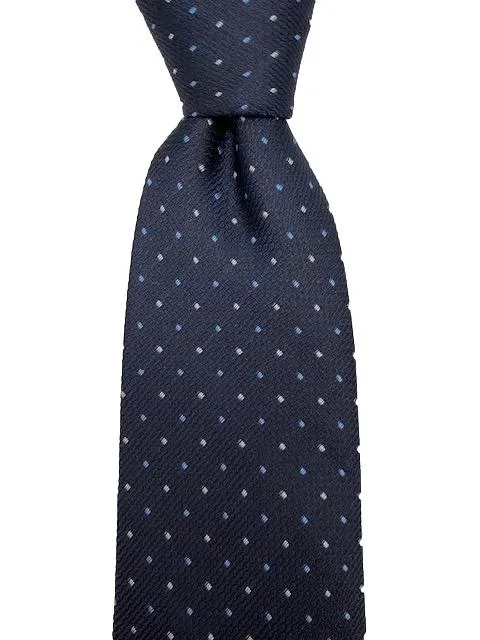 Navy Blue Pin Dotted Extra Long Men's Tie