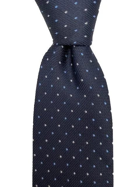 Navy Blue Pin Dotted Extra Long Men's Tie