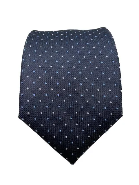 Navy Blue Pin Dotted Extra Long Men's Tie