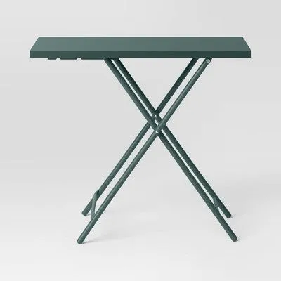 New - Steel Rectangle Multi-tier Outdoor Folding Accent Table Green - Room Essentials