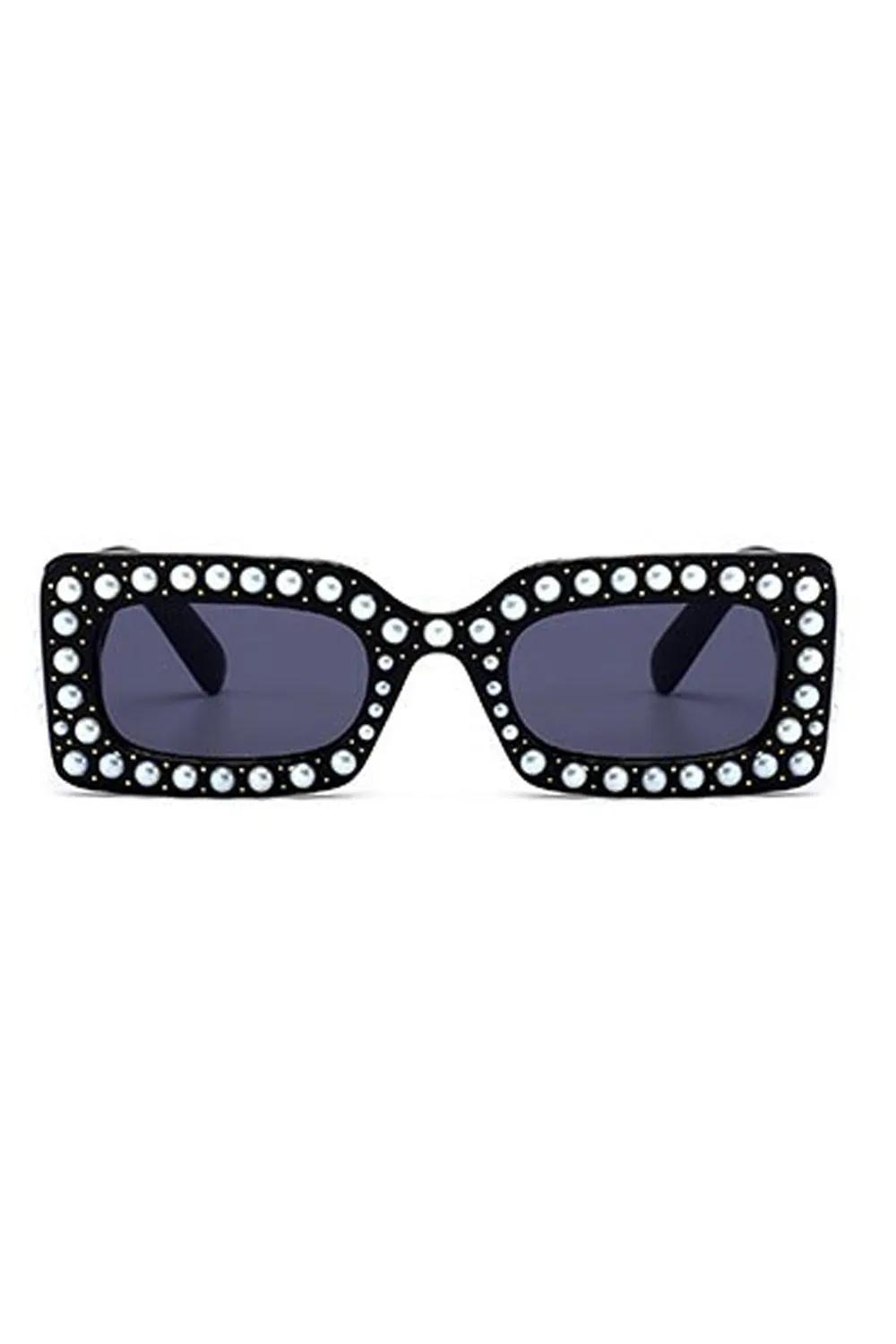 Pearl Detail Square Plastic Sunglasses