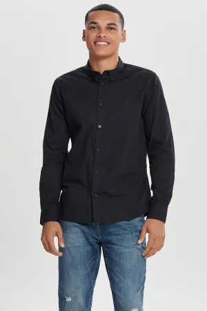 Poplin Long Sleeve Shirt - Black