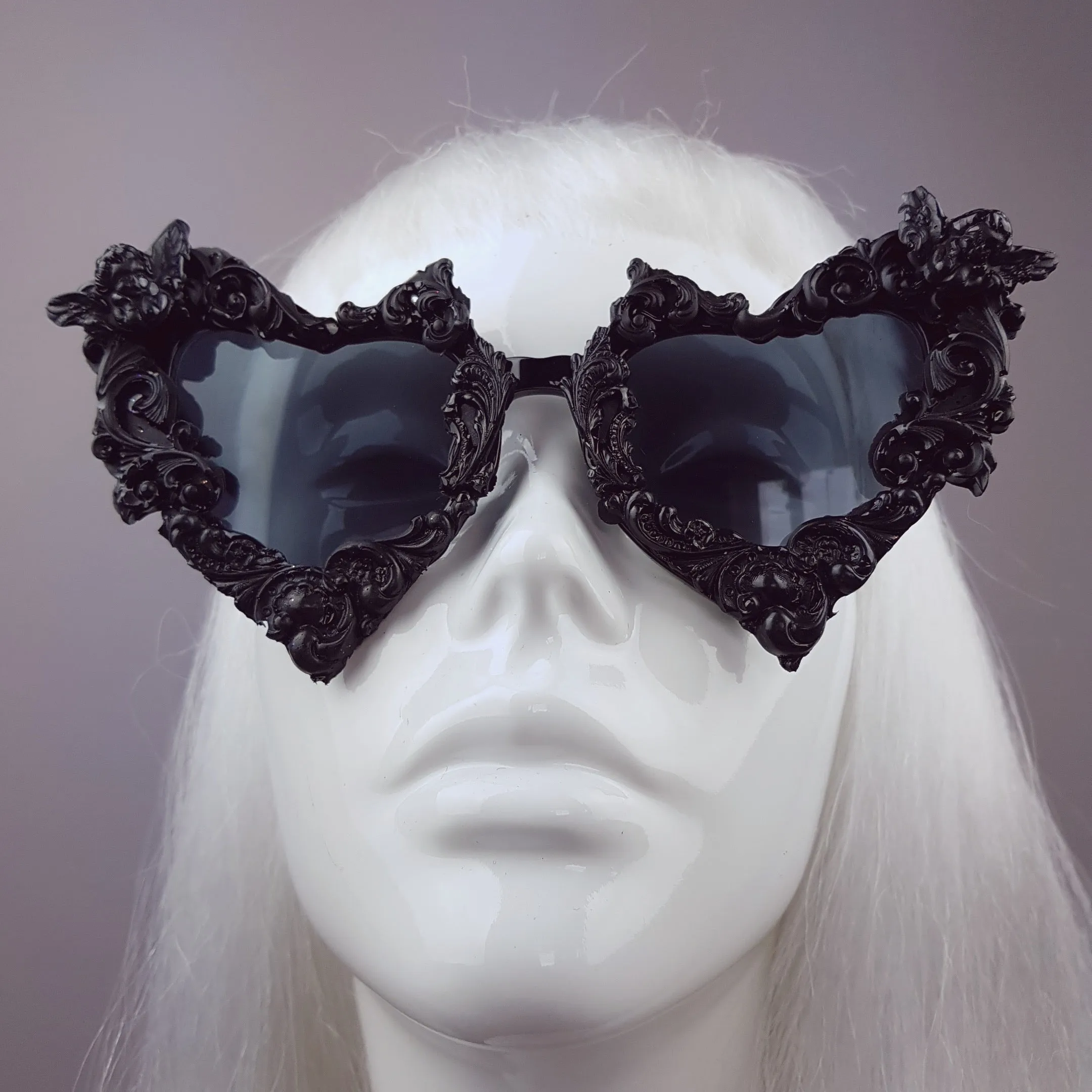 "Heart of Darkness" Black Filigree Ornate Sunglasses