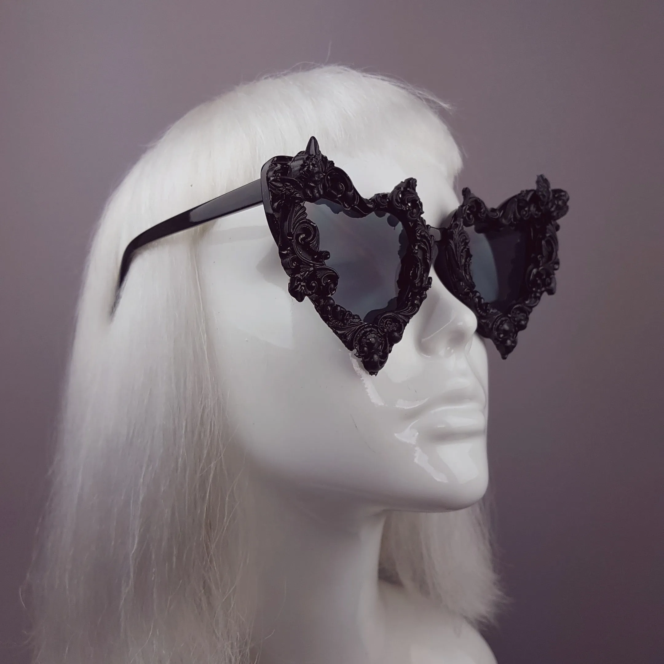 "Heart of Darkness" Black Filigree Ornate Sunglasses