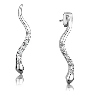 Rhodium Brass Earrings with AAA Grade CZ in Clear - Timeless Elegance, Timeless Elegance, Sparkling Jewelry, High-Quality Cubic Zirconia