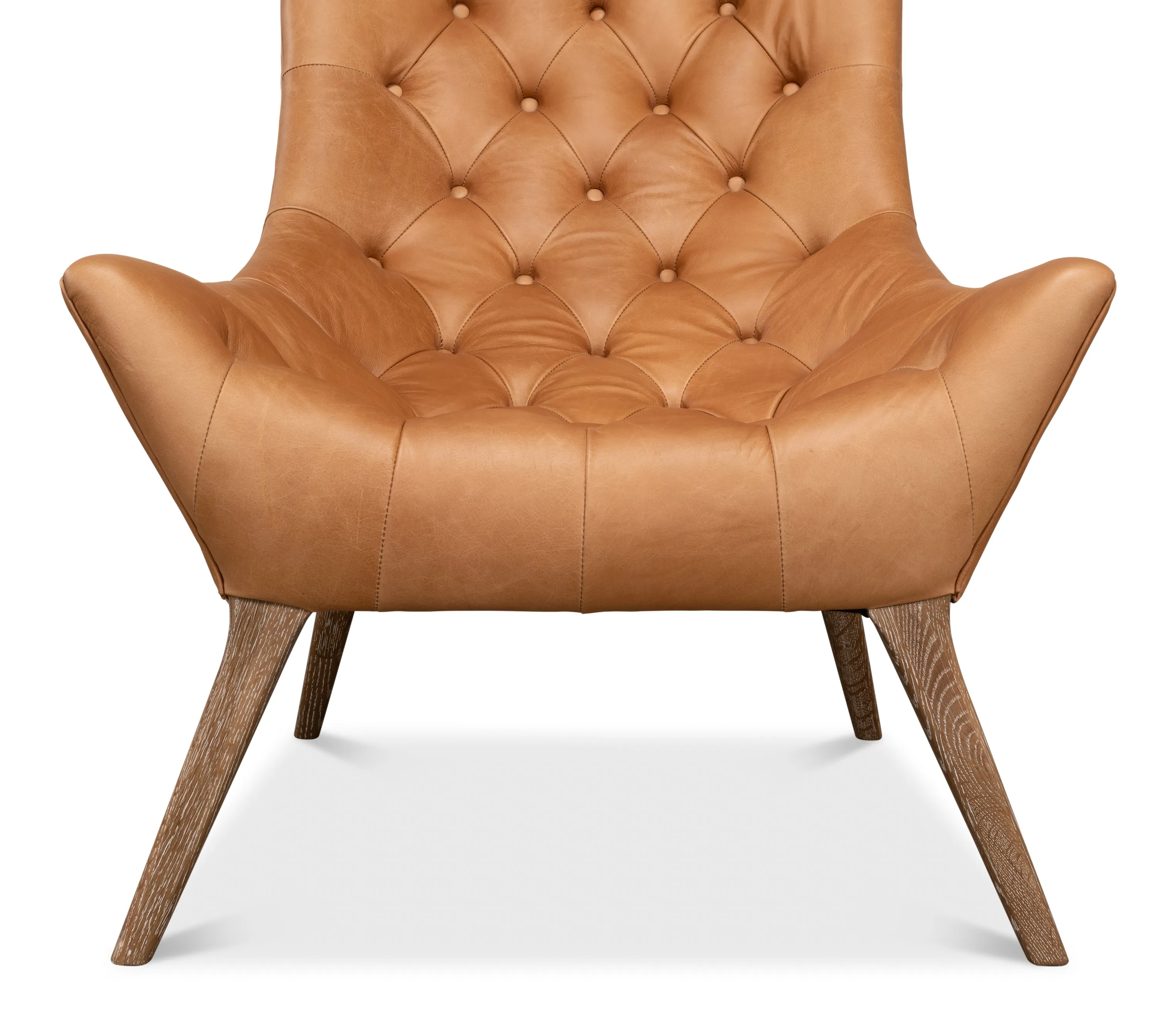 Sarreid - Lola Leather Chair - Brown - Traditional