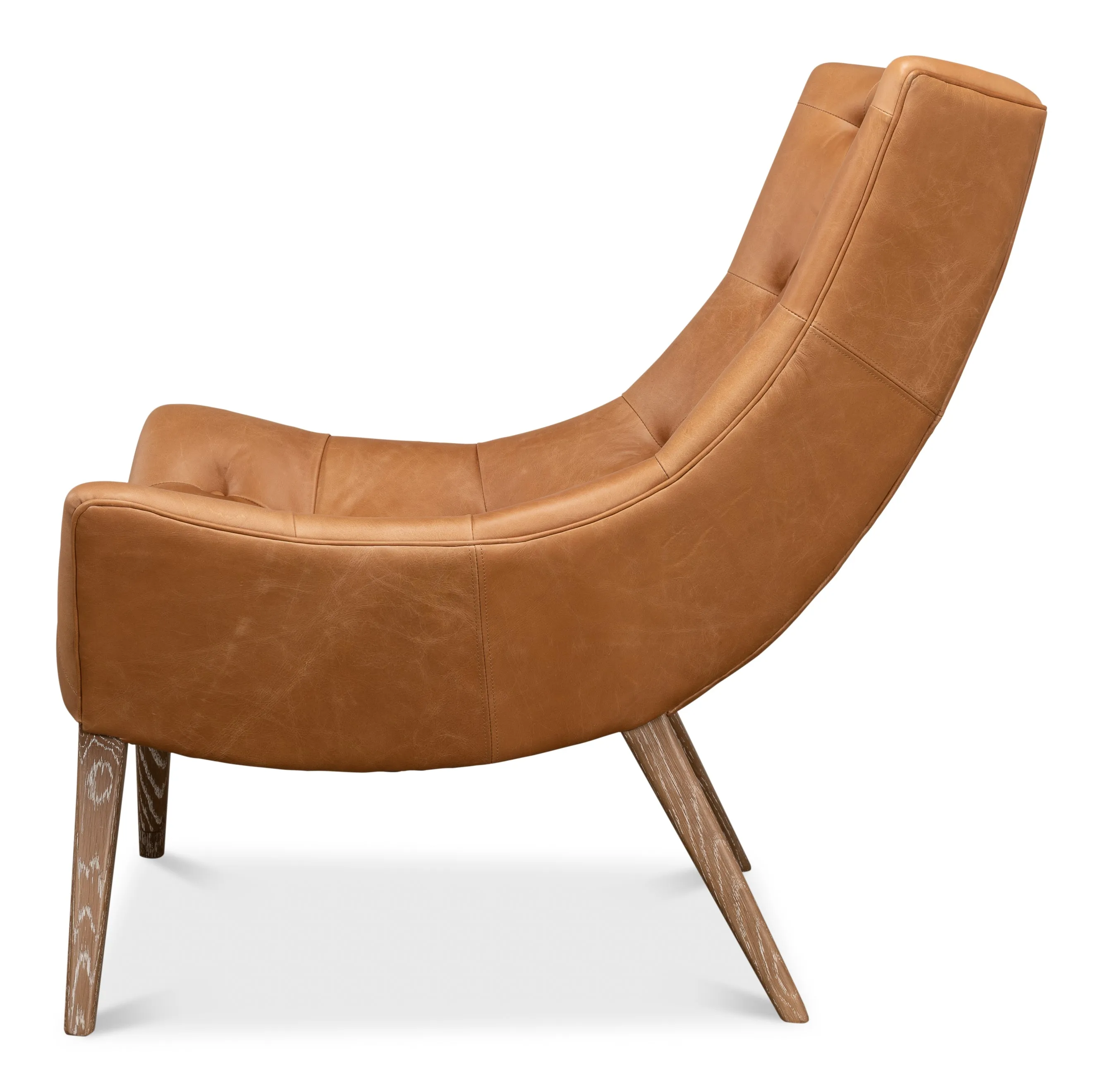 Sarreid - Lola Leather Chair - Brown - Traditional